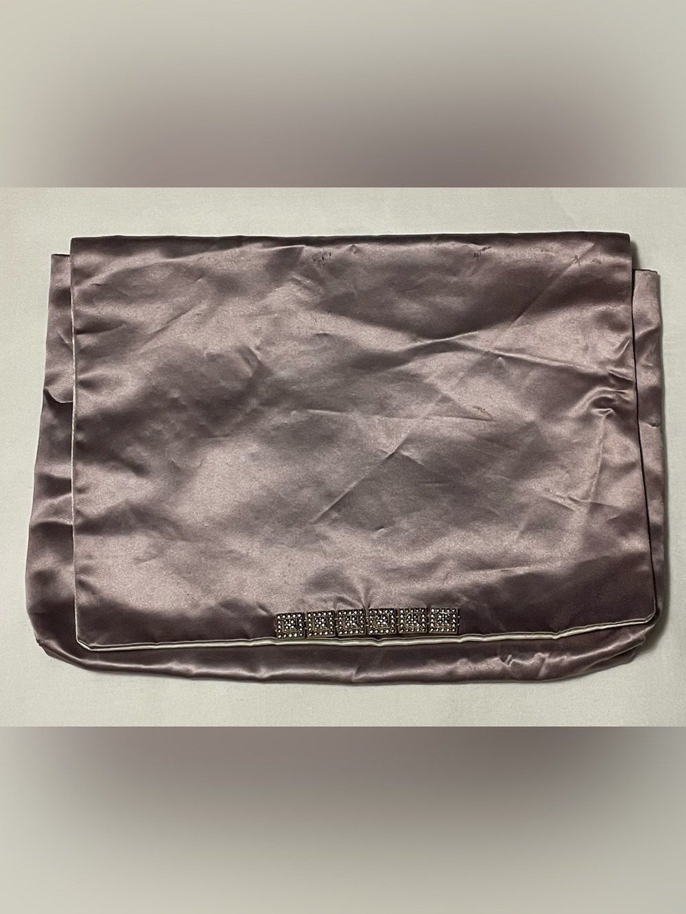 Vintage Christian Dior Mauve Satin Evening Clutch Bag (Flaws/As-Is)